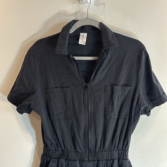 SMASH + TESS Sz S Who We Are Boiler Jumpsuit Zipper Cuffed Hem Short Sleeve - Picture 2 of 14
